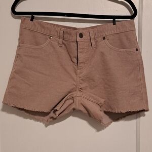 Carve Designs Tan Jean Shorts Frayed Hem Casual